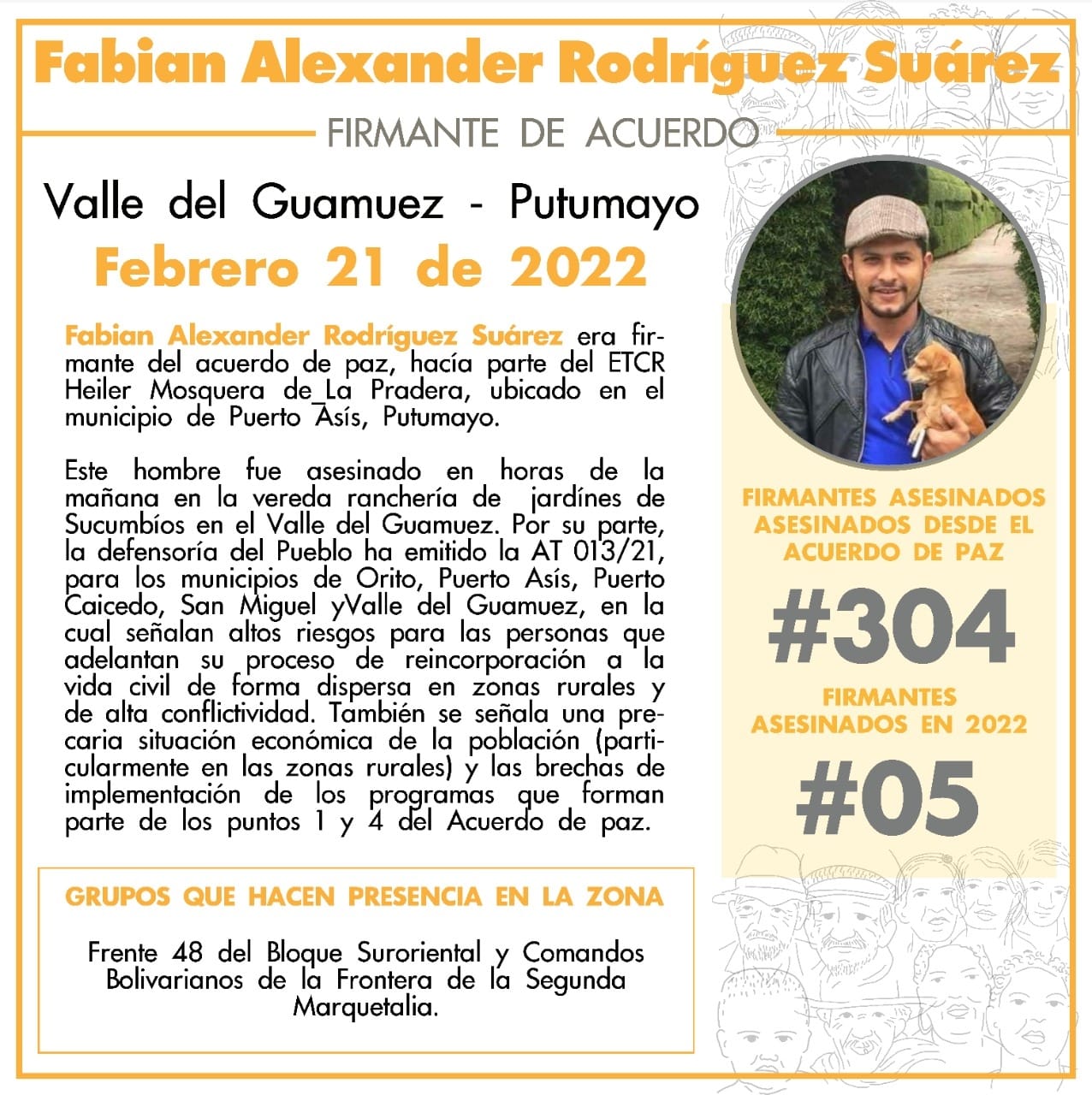 Fabián Alexander Rodríguez Suarez, firmante de Paz.