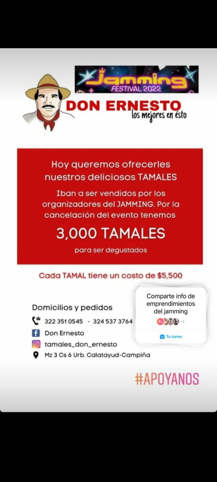 Emprendedores afectados Ibagué Jamming 2022