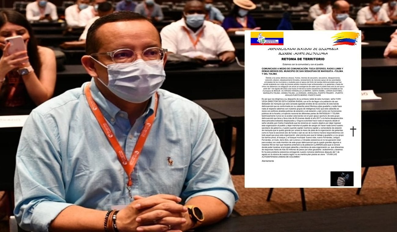 Declaran objetivo militar al alcalde, secretario de Gobierno y dos periodistas en Mariquita