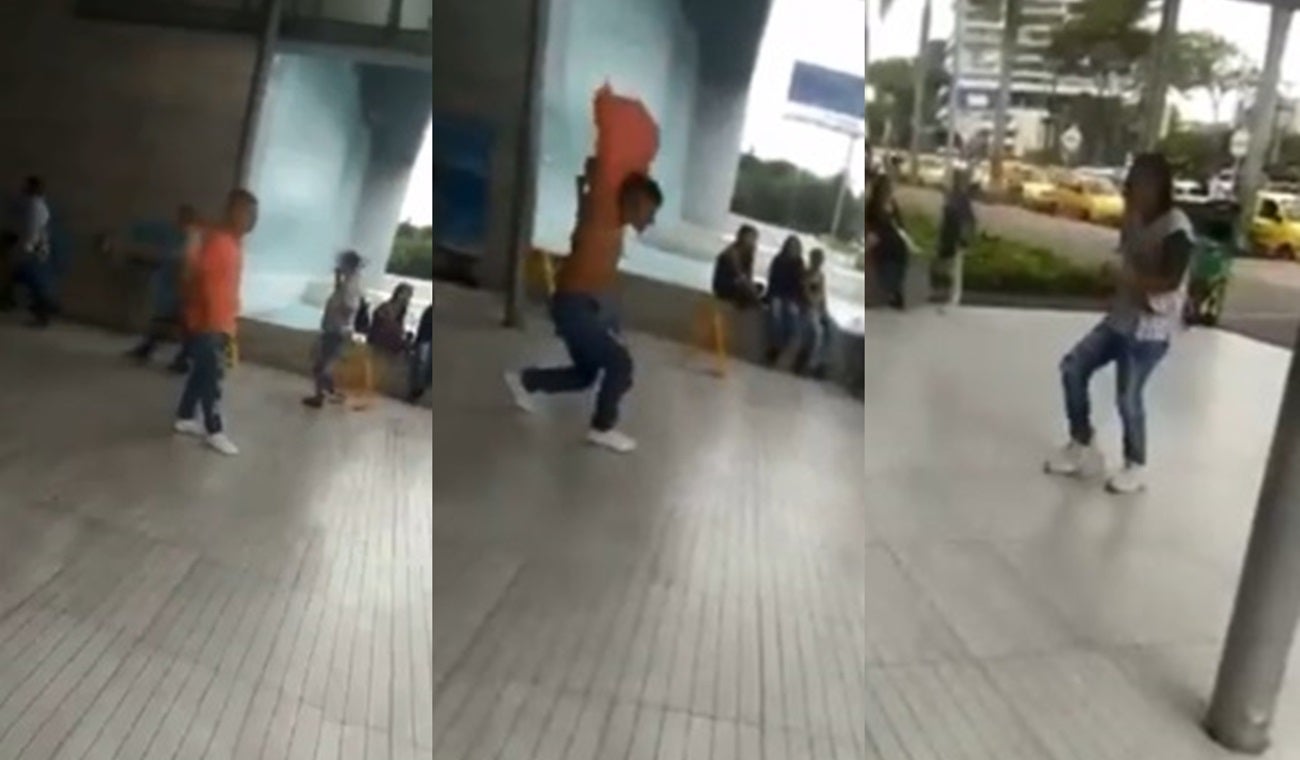 ¡Lo que faltaba! Se agarraron a machete frente al Centro Comercial La Estación en Ibagué
