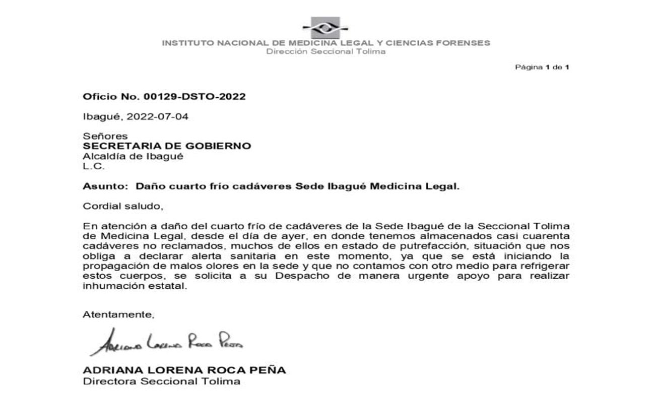 radicado Medicina Legal