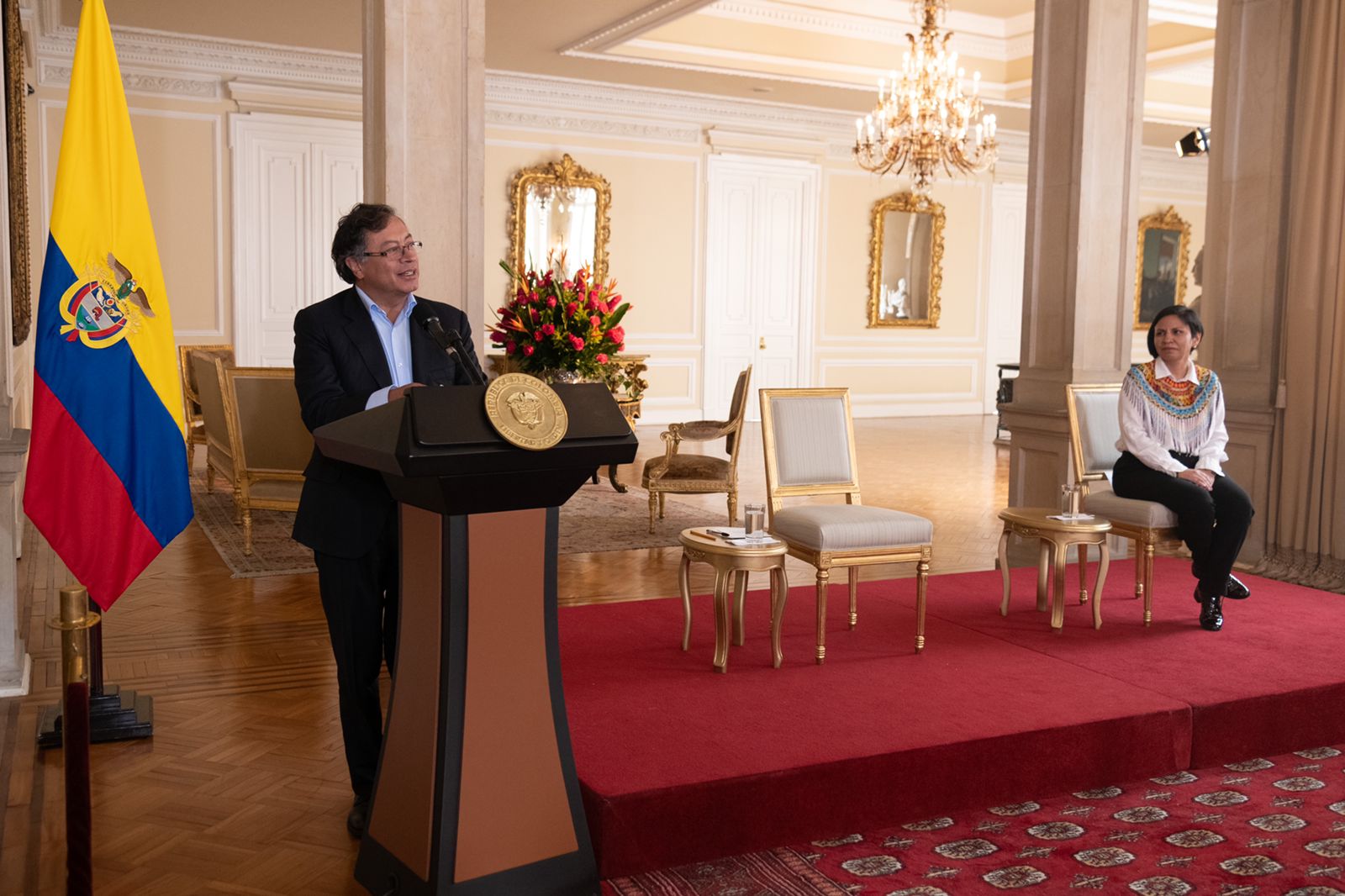 Presidente Gustavo Petro en la posesión de Patricia Tobón, directora de la Unidad de Víctimas.