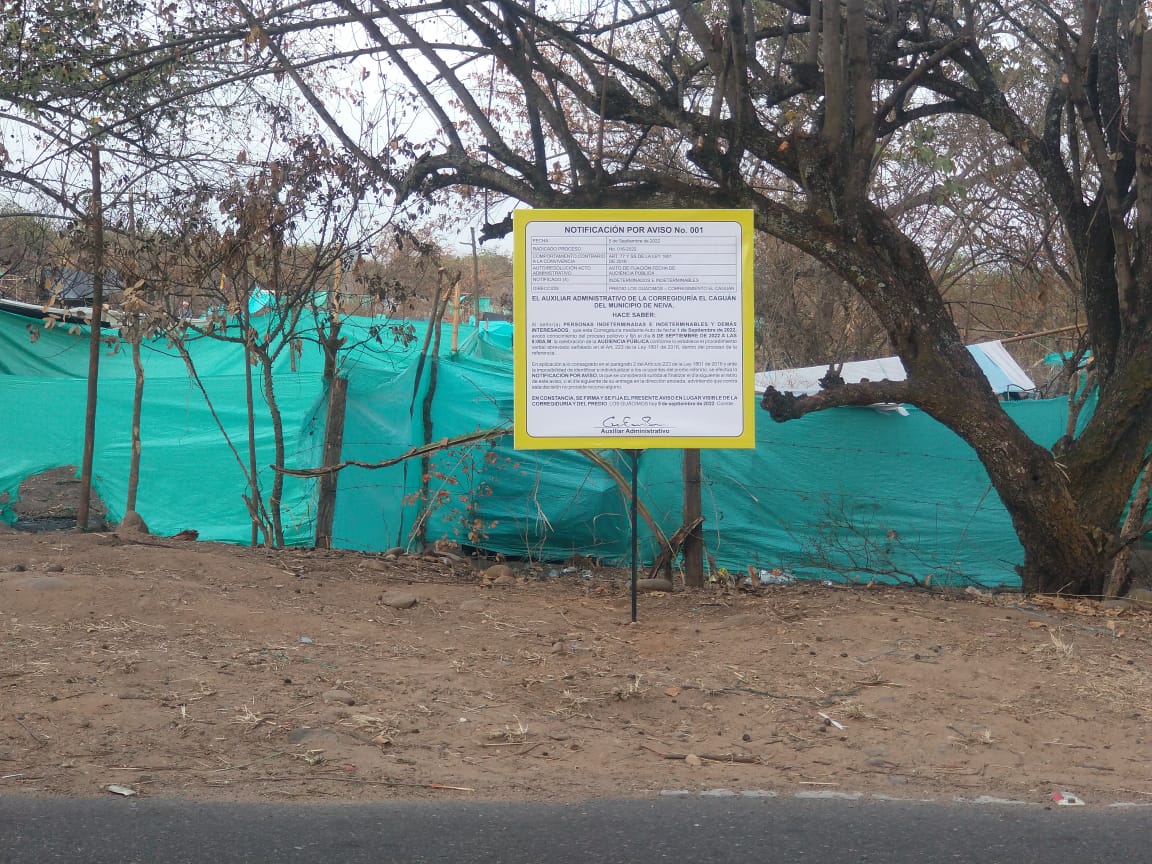 Notificados invasores para la audiencia pública