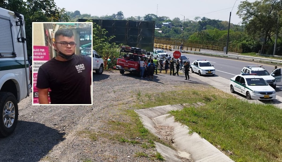 Tristeza, Maicol Bonilla, el joven desaparecido se lanzó del puente de La Variante en Ibagué