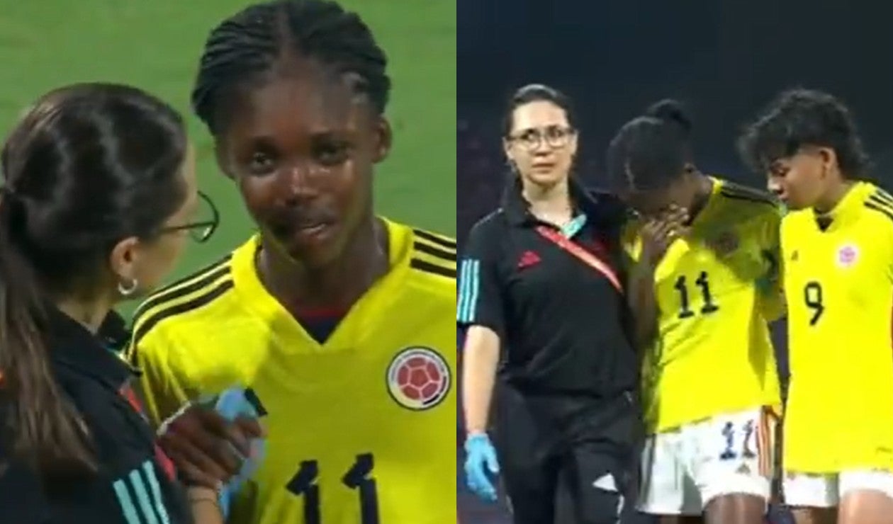 Linda Caicedo lesionada en el Mundial Femenino Sub 17