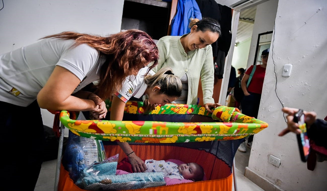 Familia de damnificados por el invierno