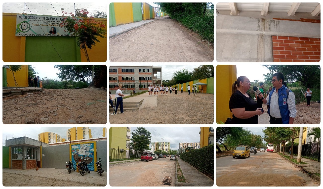 Colegio Claretiano y sus vías; barrió Buganviles calle en mal estado