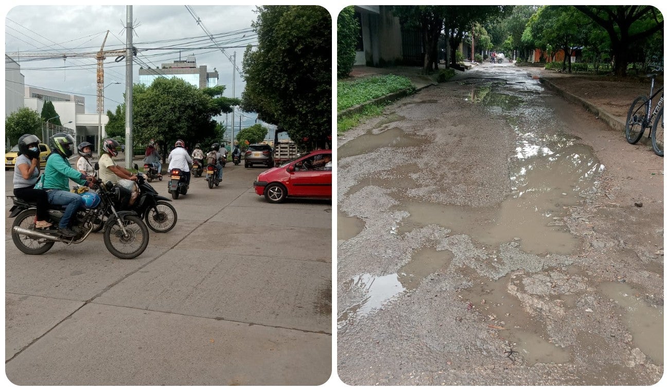 Las vías en mal estado en el sector de Canaima
