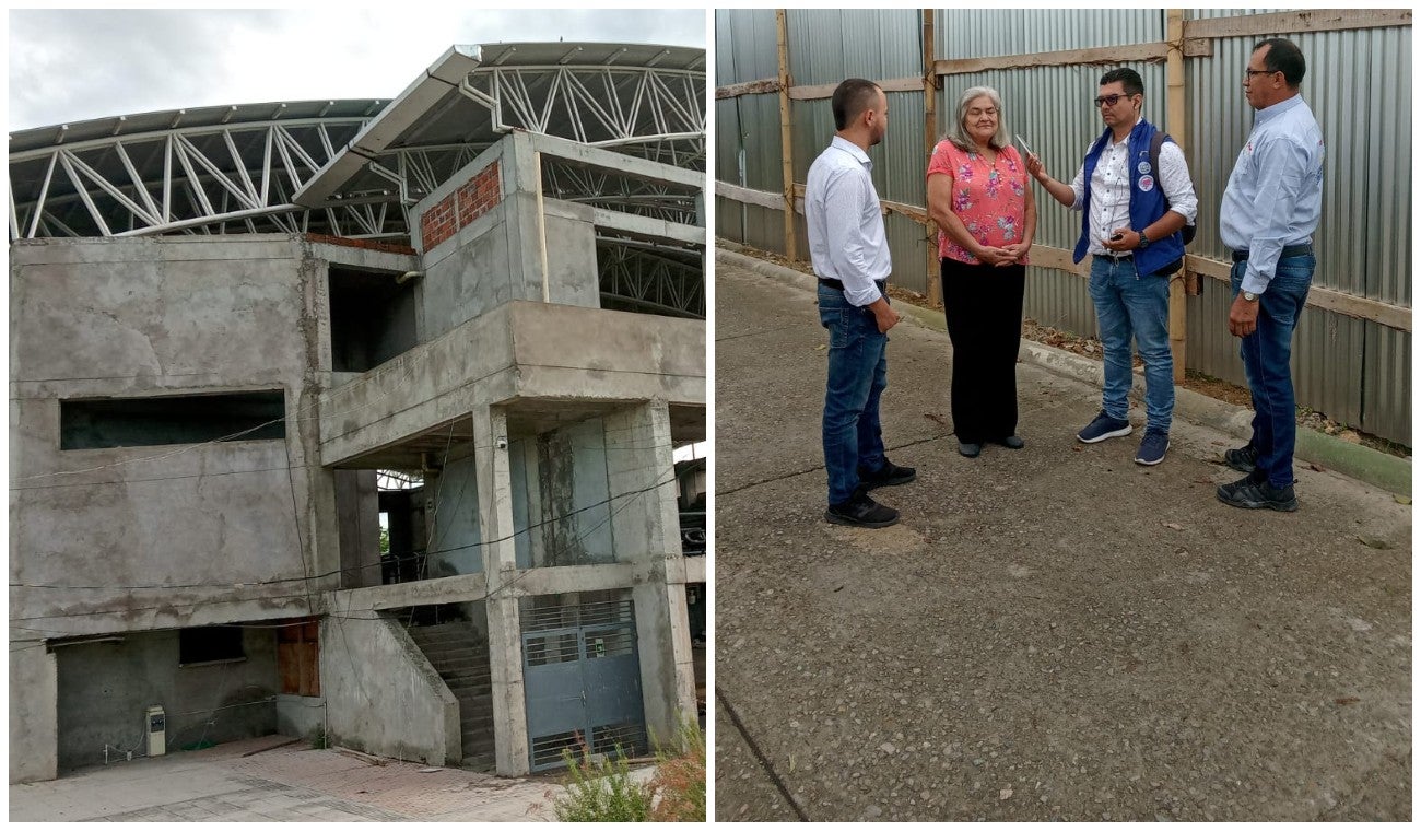 El coliseo de voleibol de este sector en obra negra