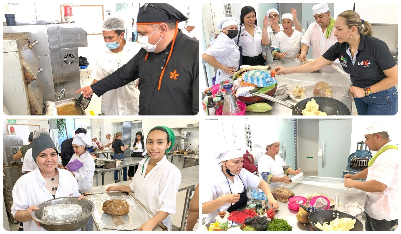 30 mujeres capacitas en el Sena en curso de comida navideña