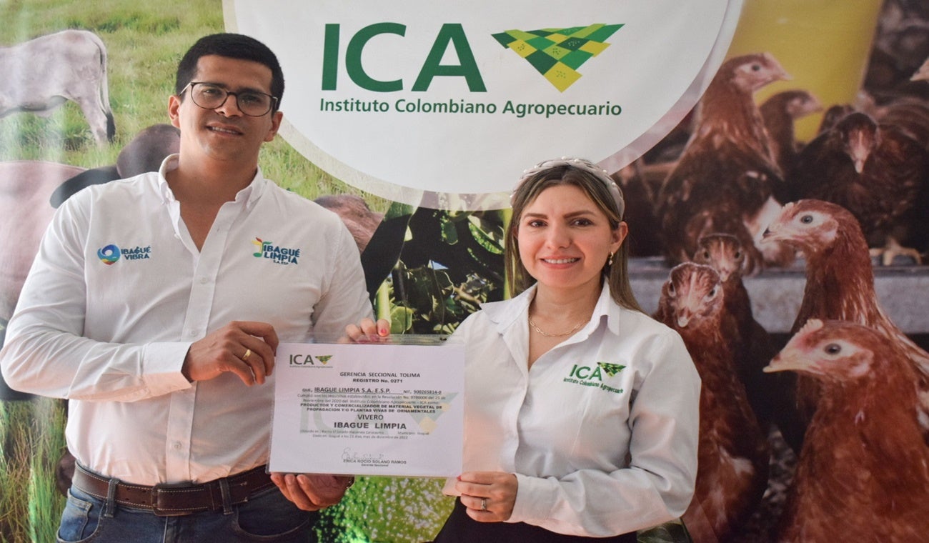 Sebastián Perdomo, gerente Ibagué Limpia y Érica Solano, directora ICA