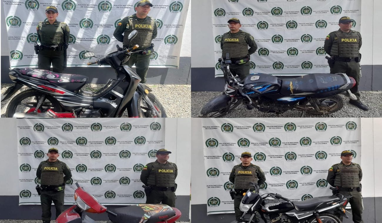 Recuperaron en Rovira cuatro motos que habían sido robadas en Mariquita, Medellín, Manizales y Cartagena