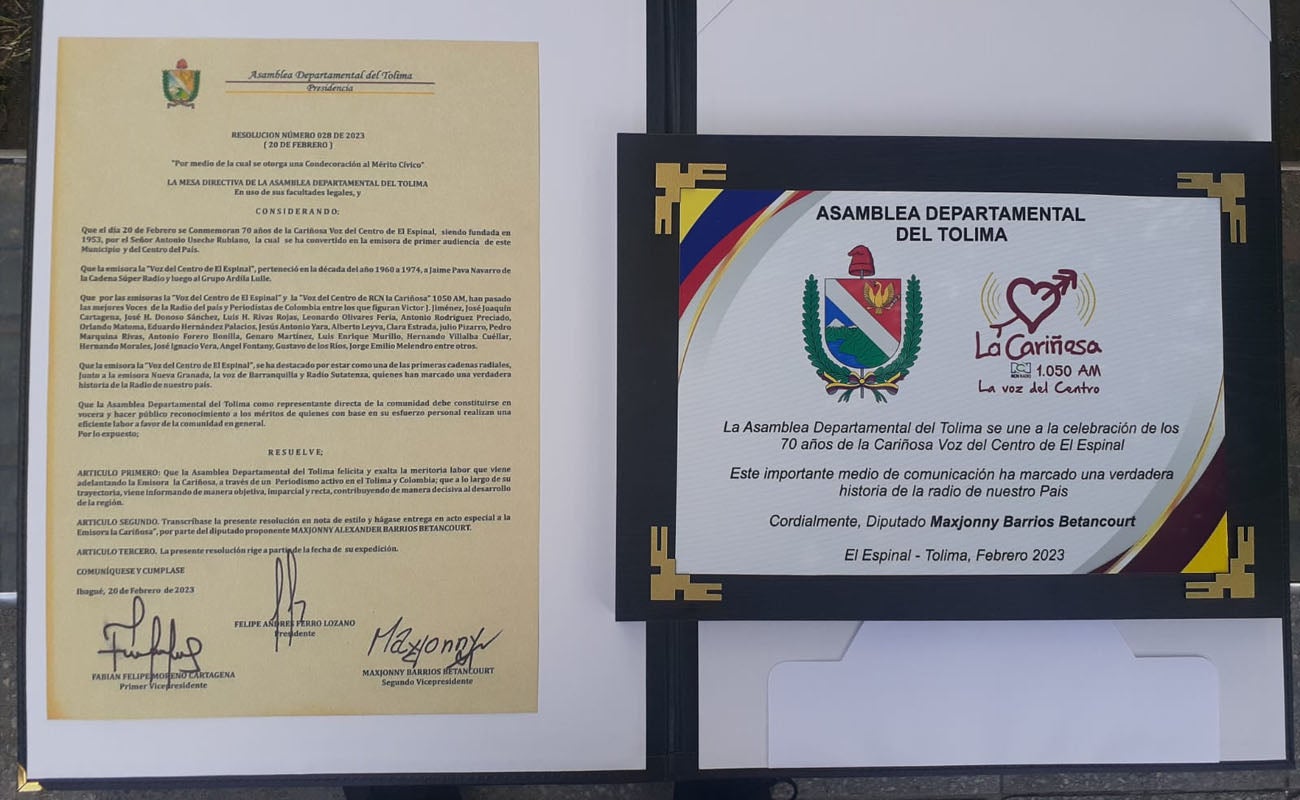 Reconocimiento Asamblea Departamental