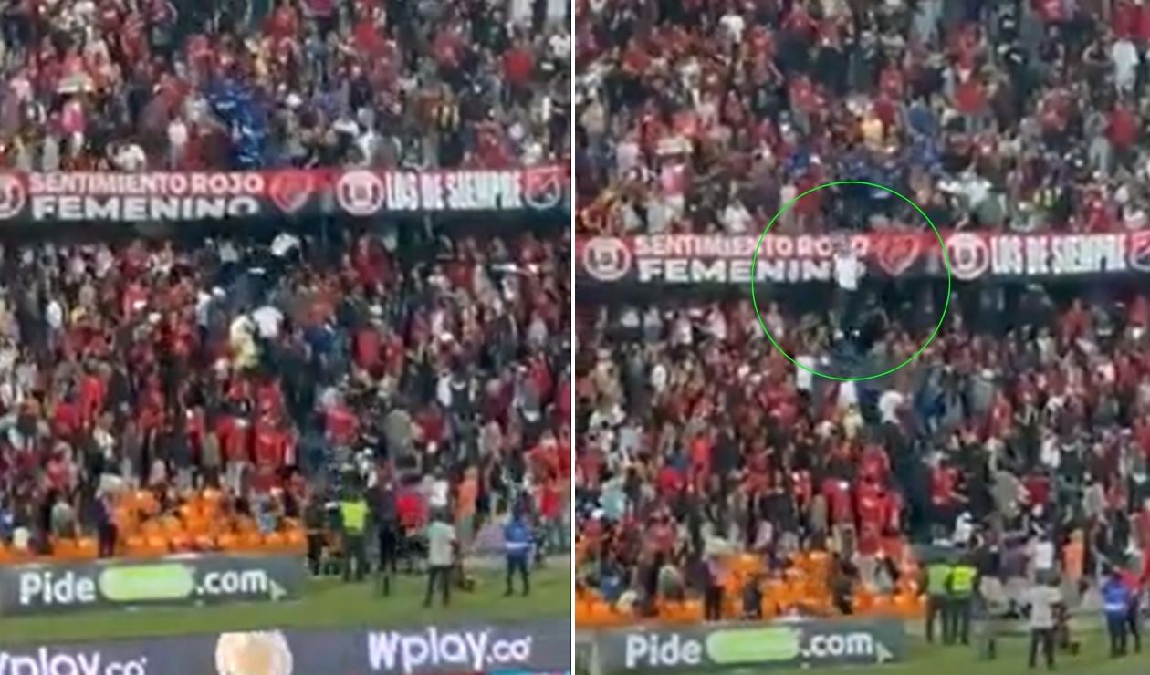 Pelea entre hinchas de Cali y Medellín