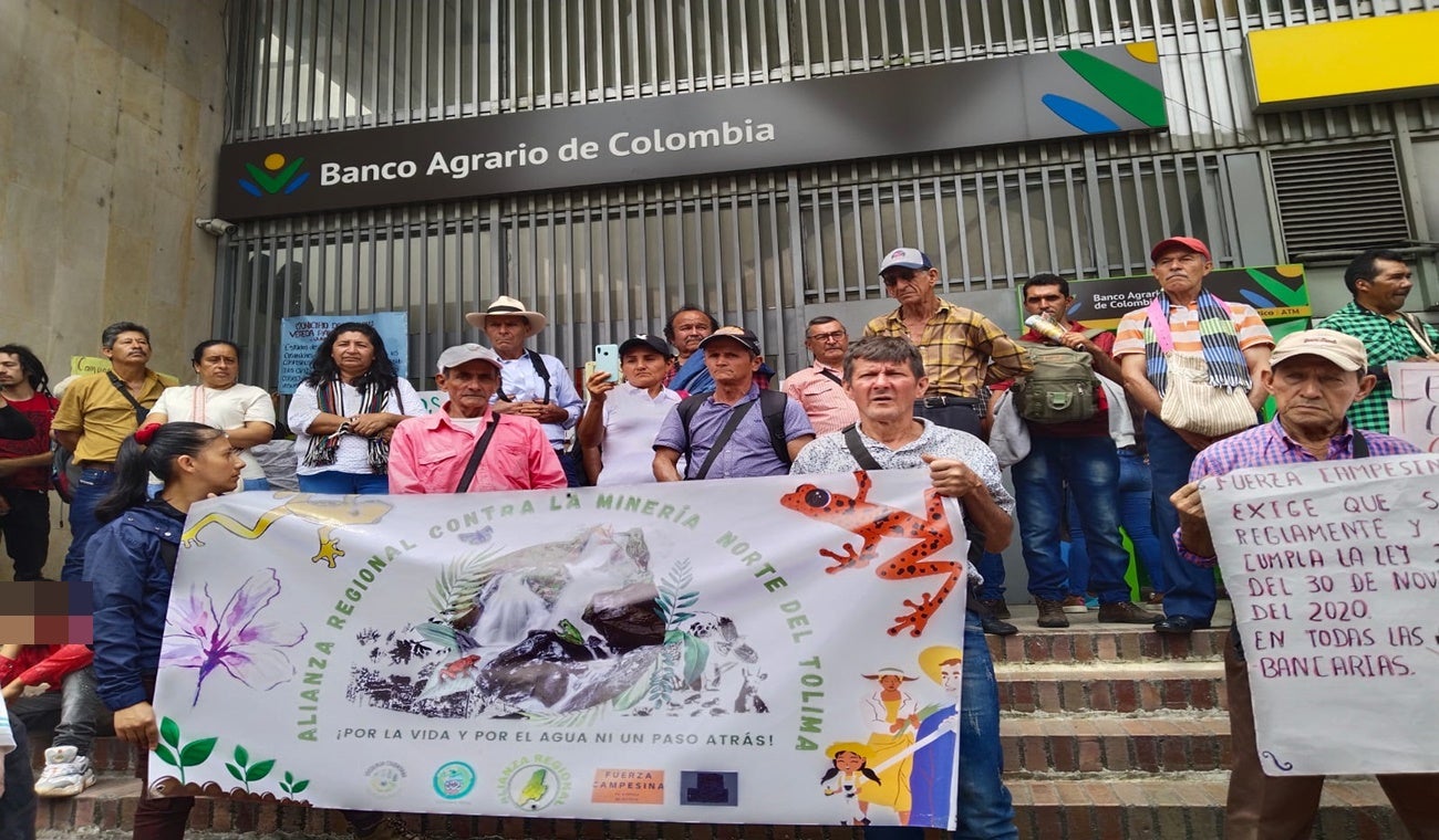Protesta campesinos Banco Agrario