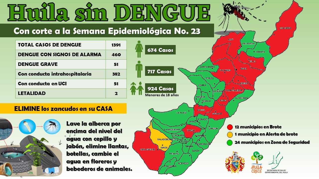 Doce municipios en brote por Dengue