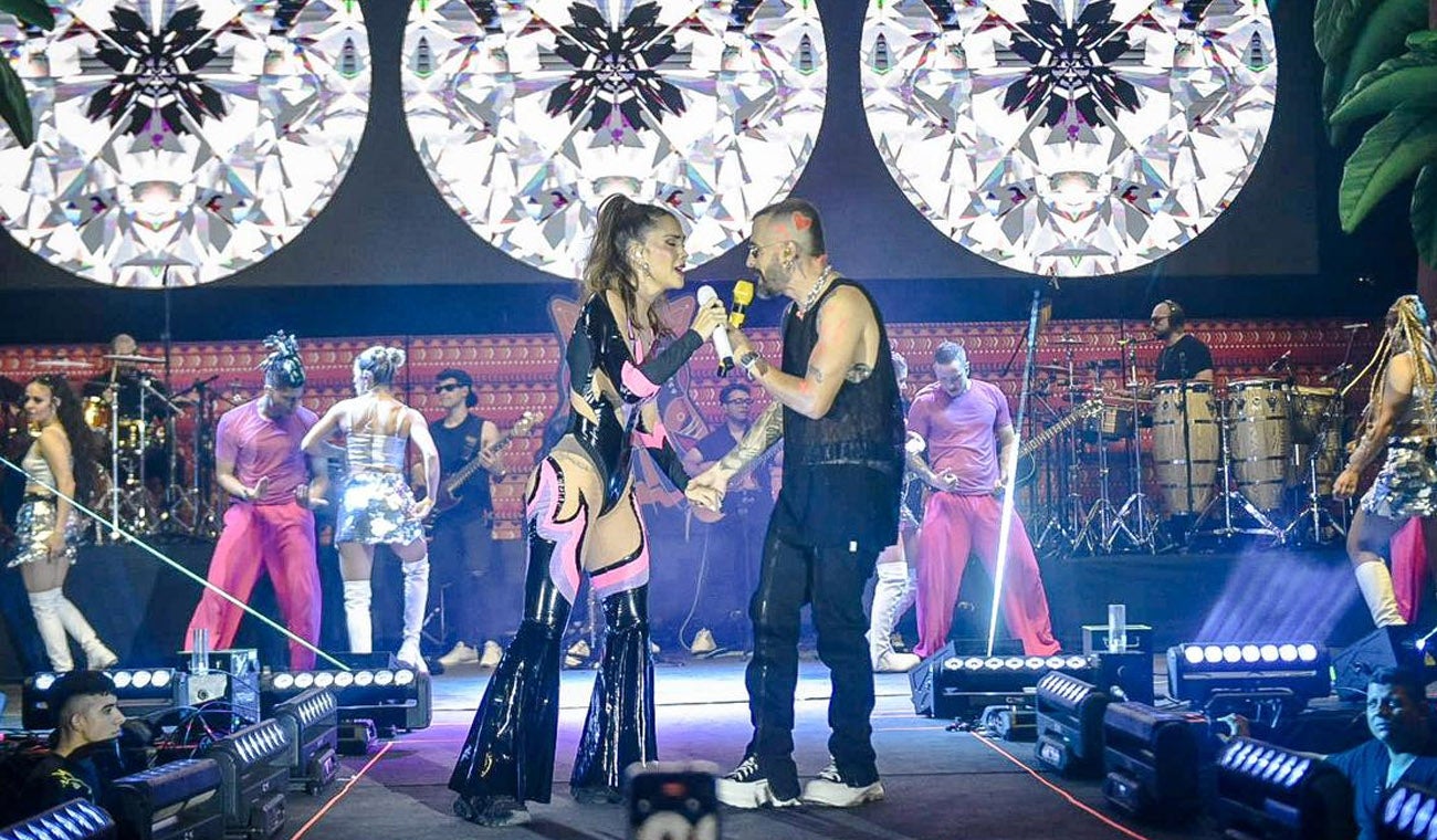 Greeicy Rendon y Mike Bahía en concierto de San Juan