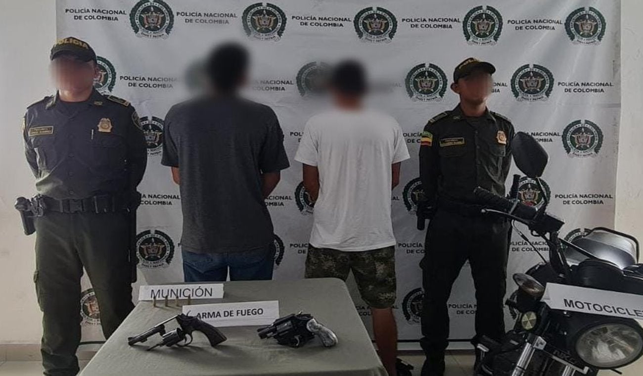 Atraparon dos sujetos armados en moto a su paso por Mariquita