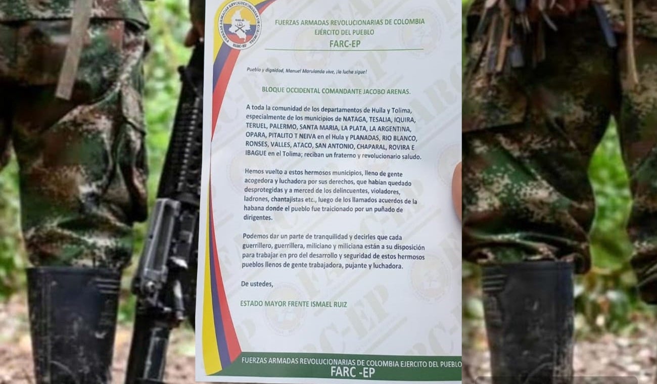 Panfleto FARC Tolima