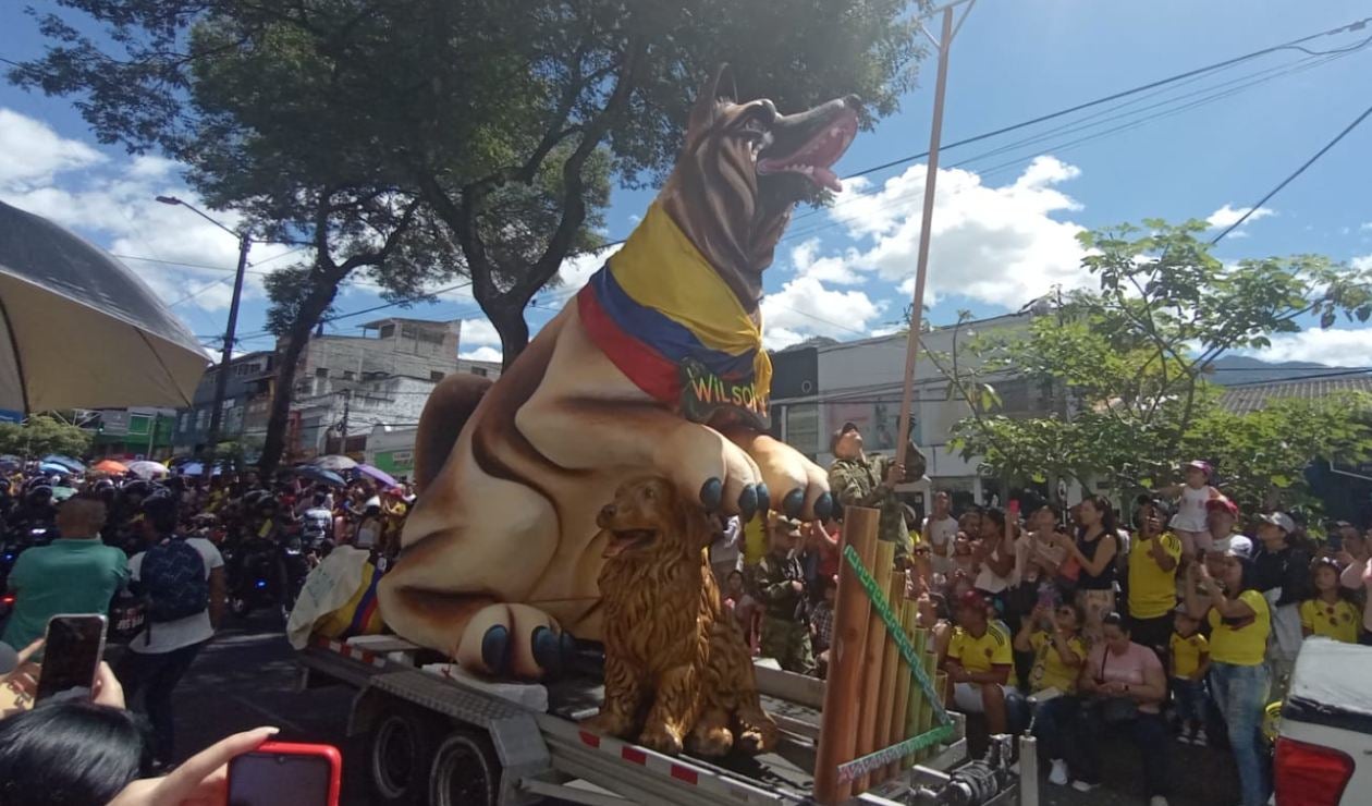 Homenaje a Wilson durante el desfile militar del 20 de julio en Ibagué