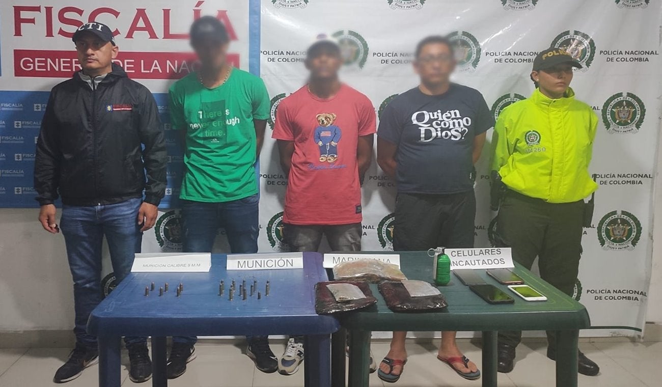 Capturaron al ‘Chatarrero’, ‘Duende’ y el ‘Costeño’, quienes portaba granadas de aturdimiento en Mariquita