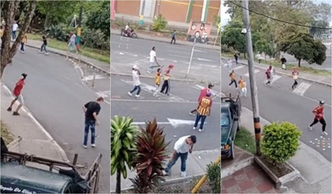 En video: Hinchas del Tolima se tiraron piedras y sacaron machete cerca del Estadio Murillo Toro