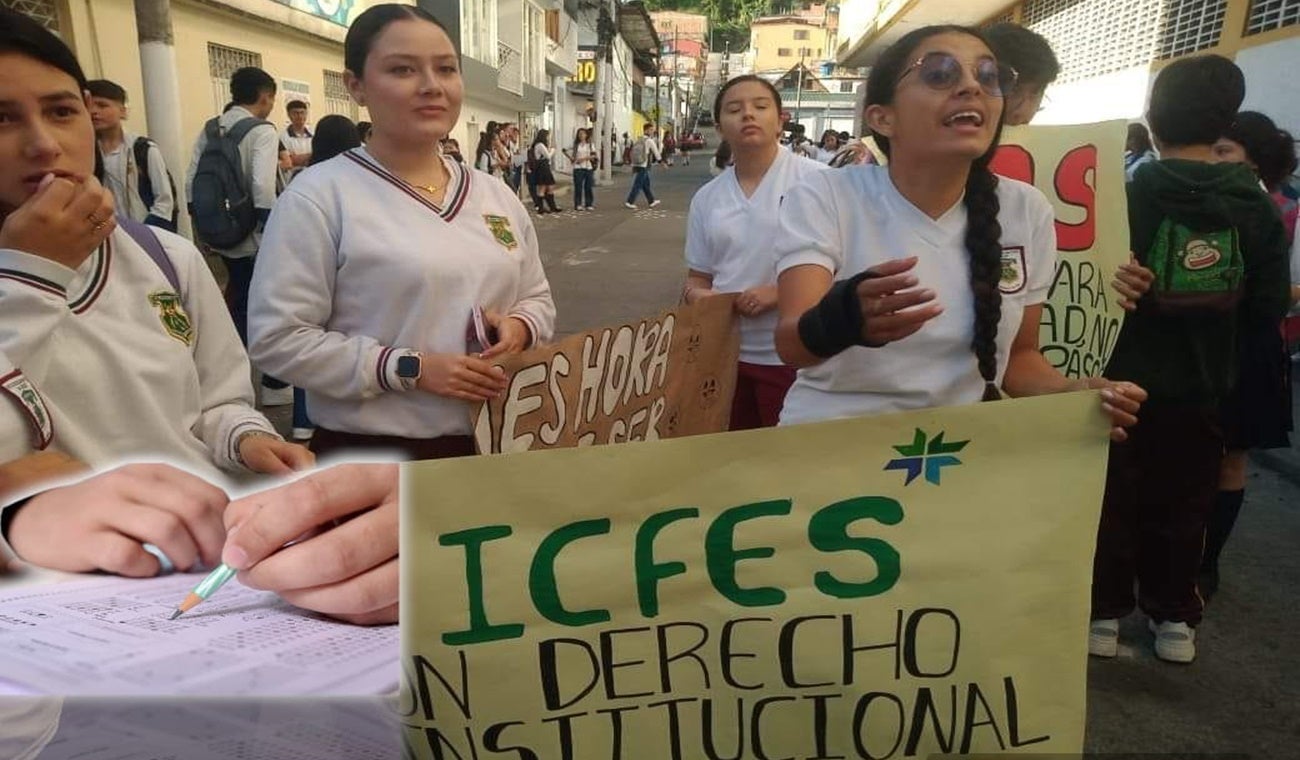 Protesta por ICFES en Fresno