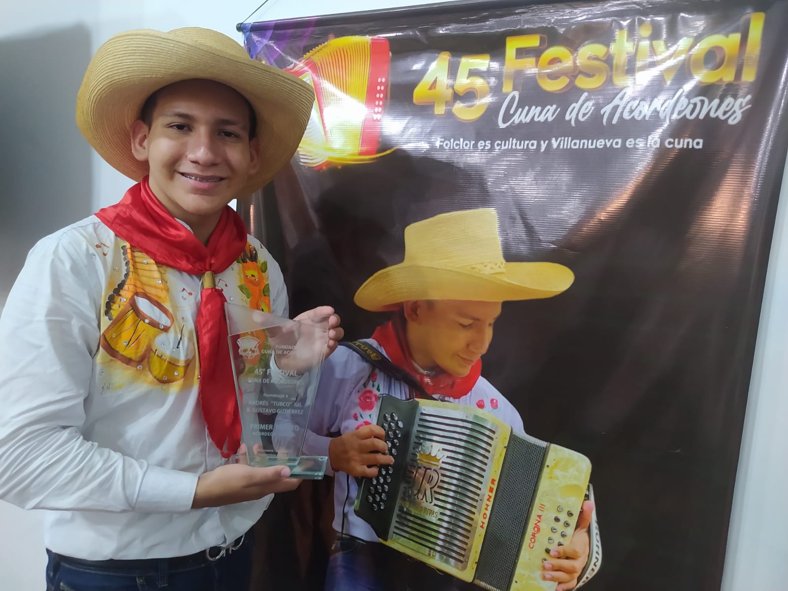 John Jairo Rivas, se coronó como el mejor en Festival Cuna de Acordeones.