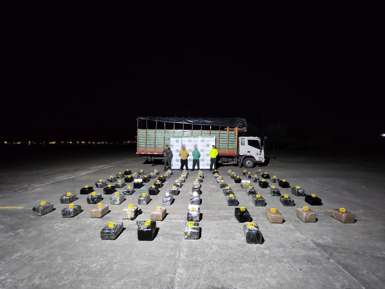 Media tonelada de marihuana incautada en el Huila.