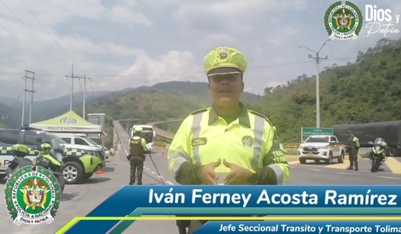 Policía de Tránsito del Tolima estará en las vías realizando acompañamiento a los viajeros