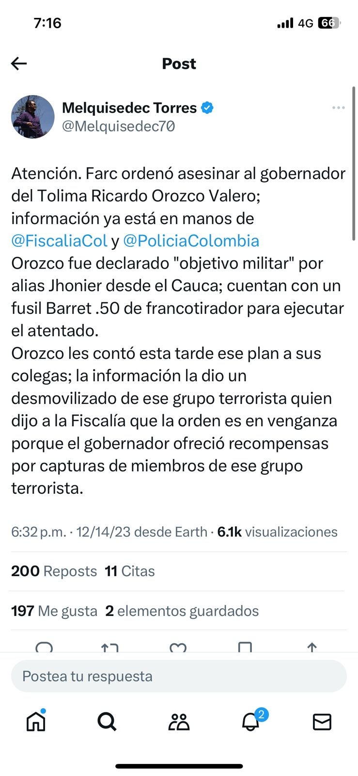 Publicación X periodista