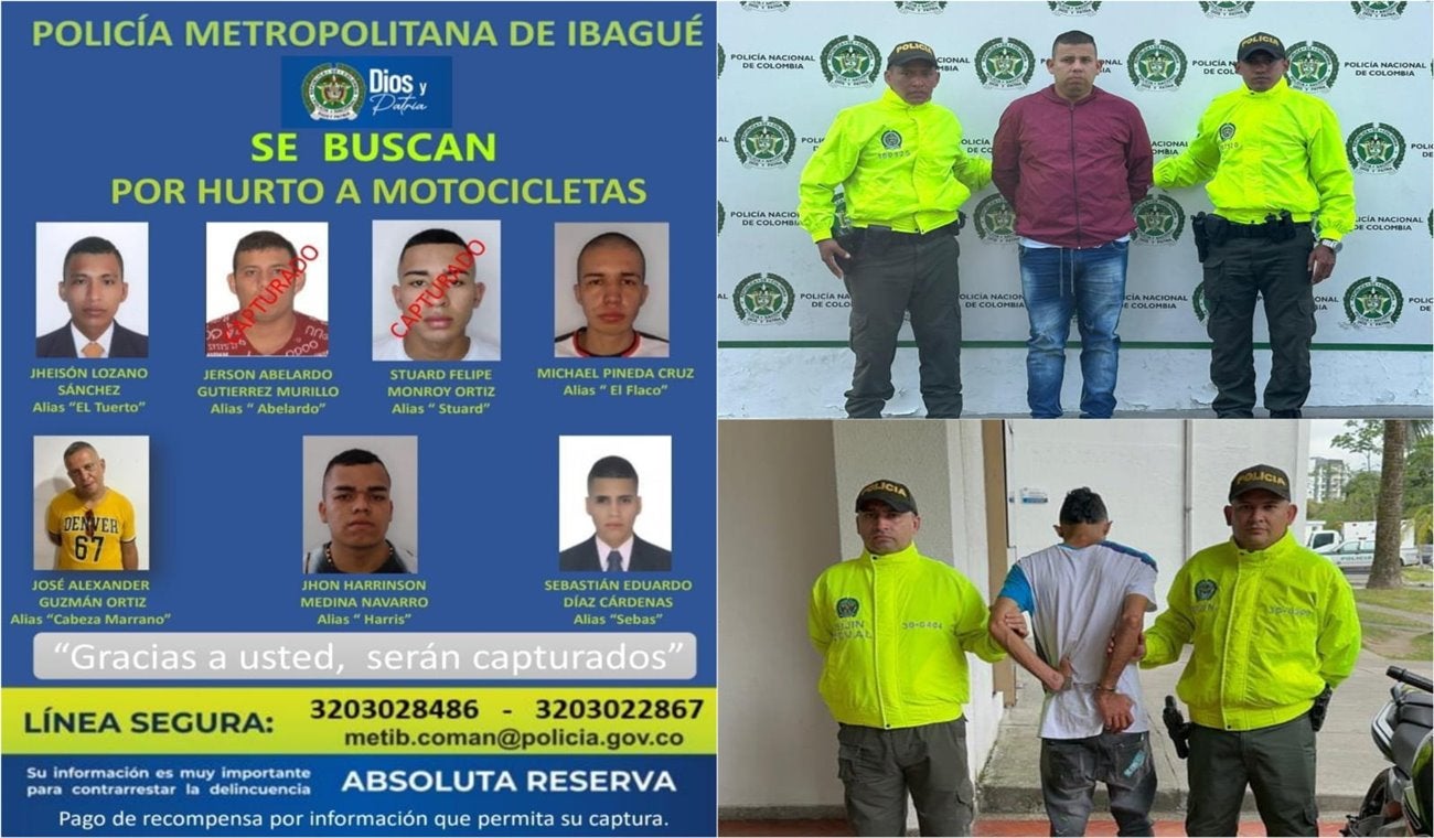 Autoridades lanzaron el cartel de los más buscados por hurto de autopartes y motos en Ibagué