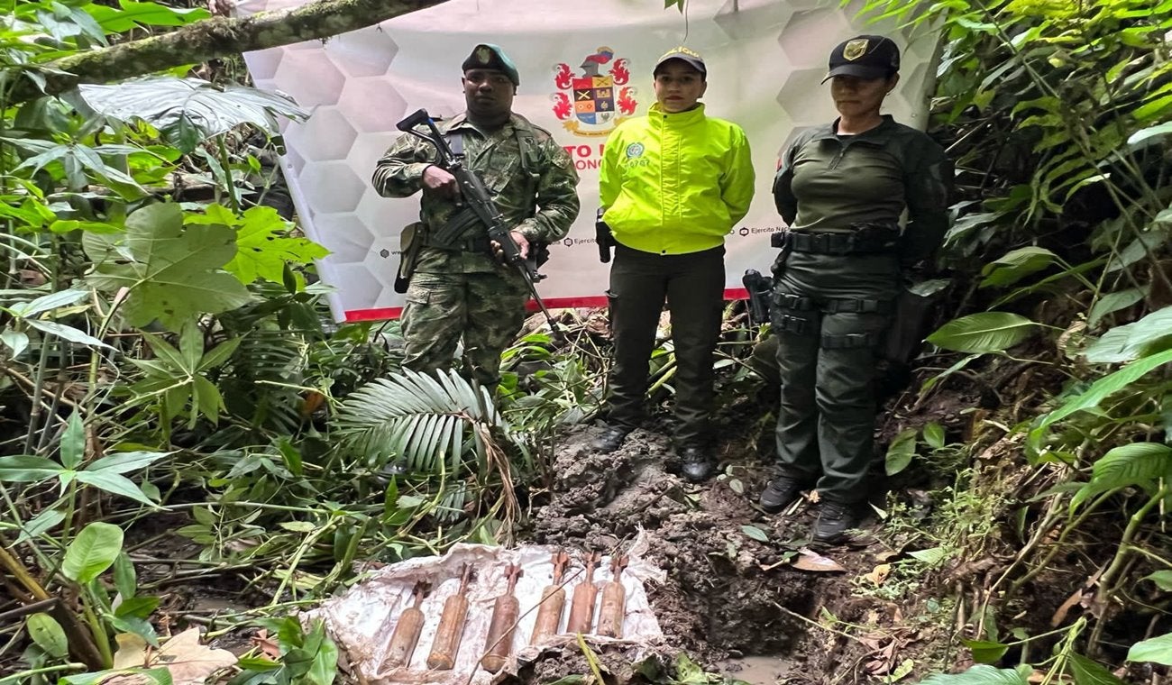 Hallaron un depósito ilegal de granadas de fabricación artesanal pertenecientes a disidencias de las Farc en Rioblanco