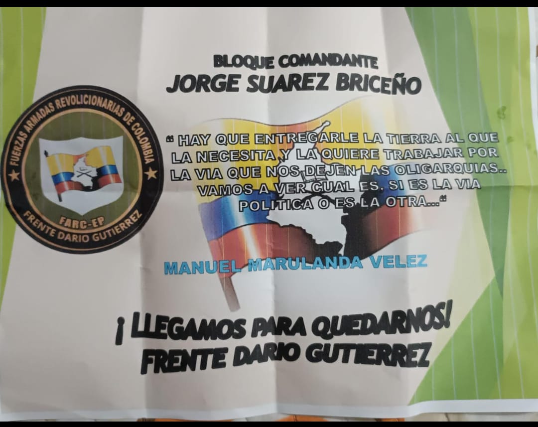 Panfletos encontrados en barrio de Neiva no serían propiedad de las disidencias de las Farc