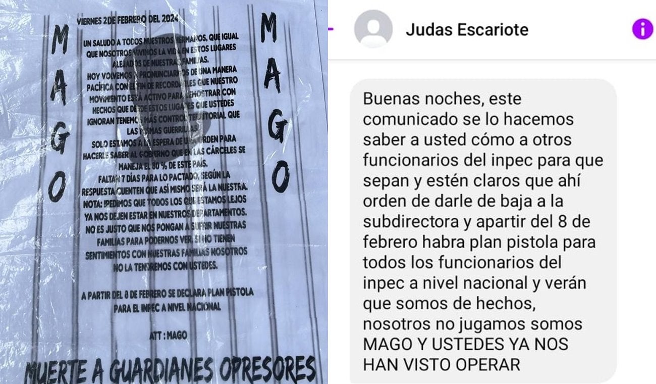 Mediante panfletos declaran ‘plan pistola’ contra guardianes del Inpec y directivos carcelarios a nivel Nacional