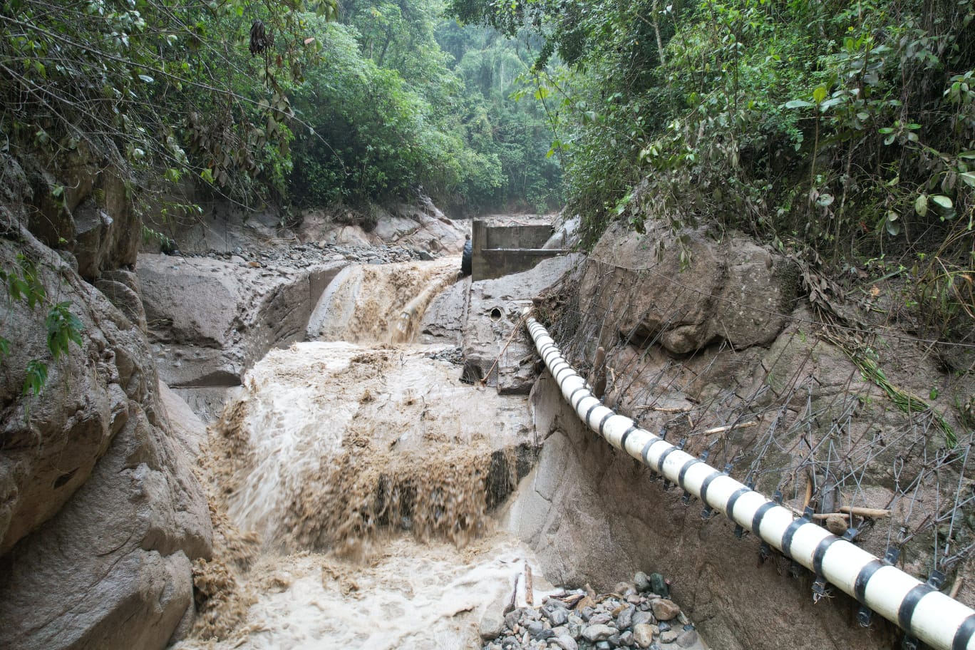 Afectaciones por lluvias en bocatoma de Rivera, Huila