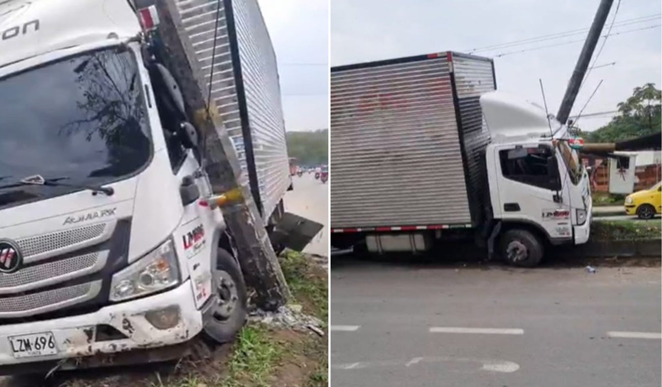 Contra el separador fue a parar un furgón en inmediaciones de la Plaza del Jardín