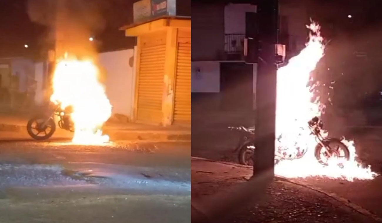 Le quemaron la moto a dos presuntos delincuentes en el barrio Combeima de Ibagué
