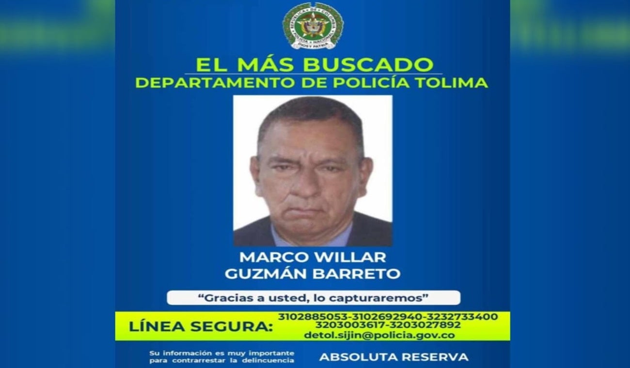 Autoridades le ‘pisan los talones’ a William Guzmán, uno de los más buscados del cartel del Tolima