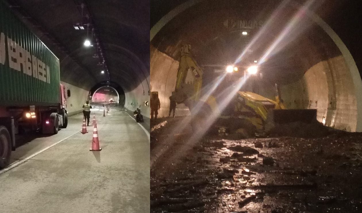 Lluvias provocan deslizamiento de material en la vía Ibagué - La Línea.