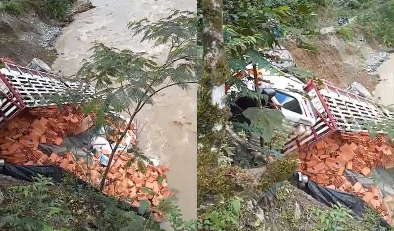 Hay desprendimiento de banca en dos sectores de la vía Roncesvalles - Ibagué.
