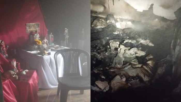 Incendio estructural hacienda Santa Cruz