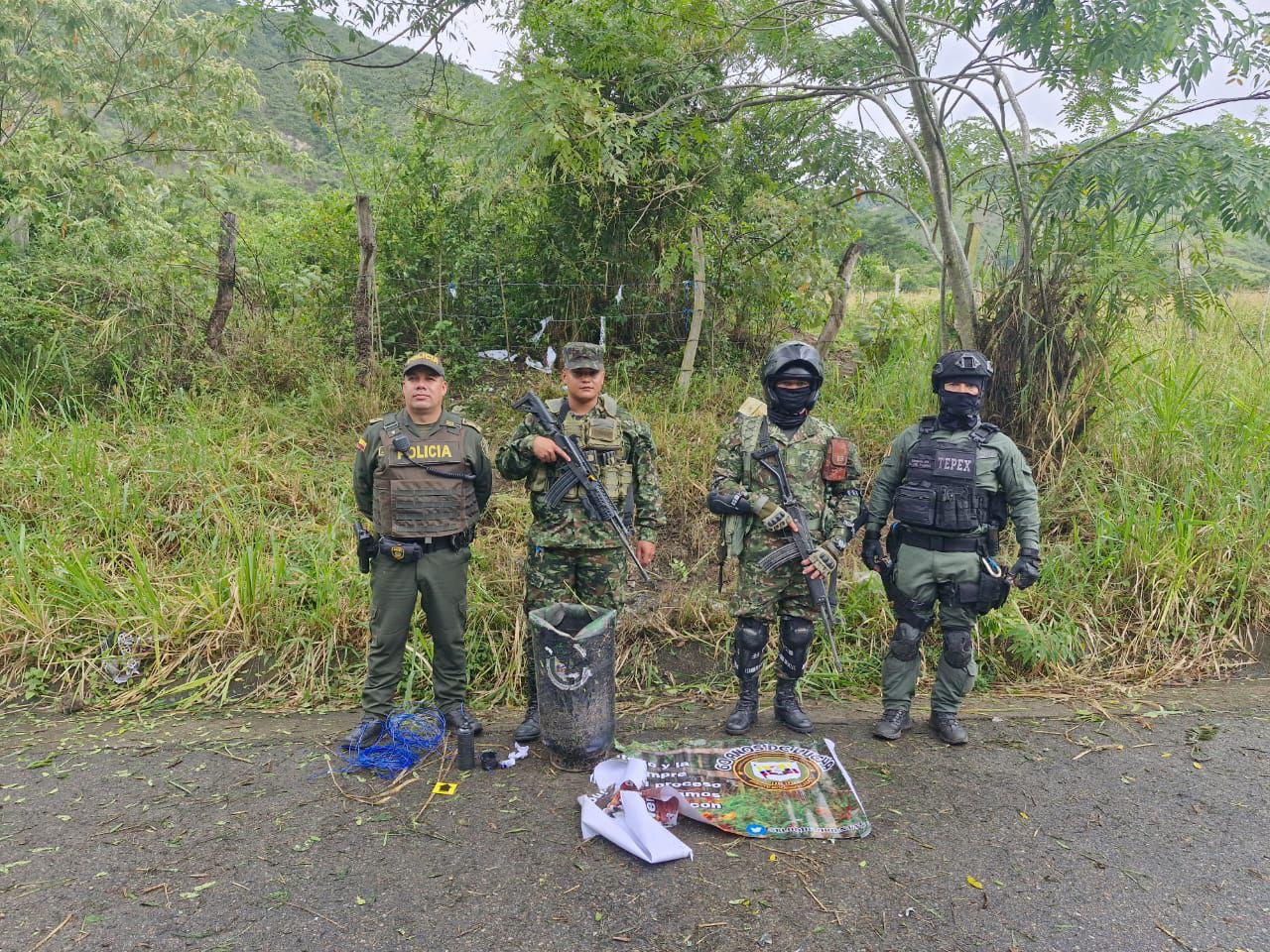 Destruyen cilindro bomba y mina antipersonal con pretendían atacar a la fuerza pública en Garzón, Huila