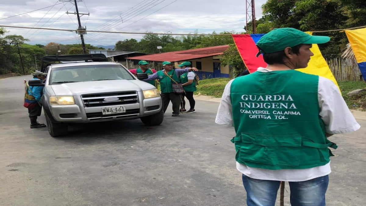 Guardia indigena Ortega - protesta