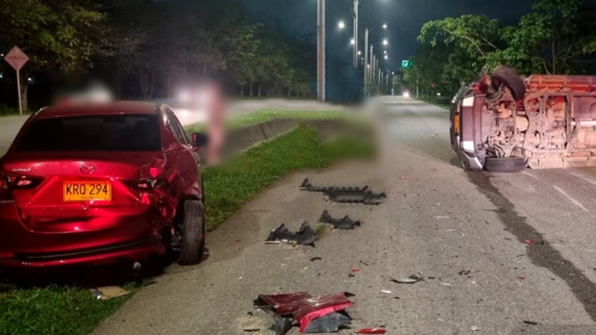 Accidente en la vía al Aeropuerto Perales de Ibagué deja tres personas lesionadas