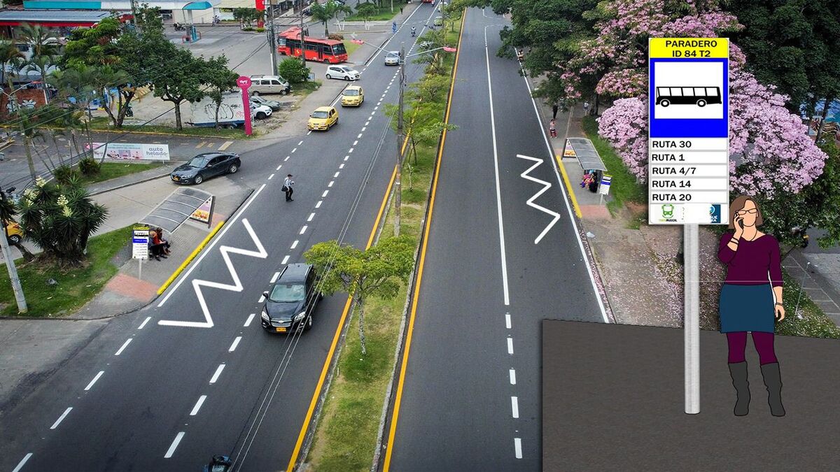 Paraderos tipo banderín