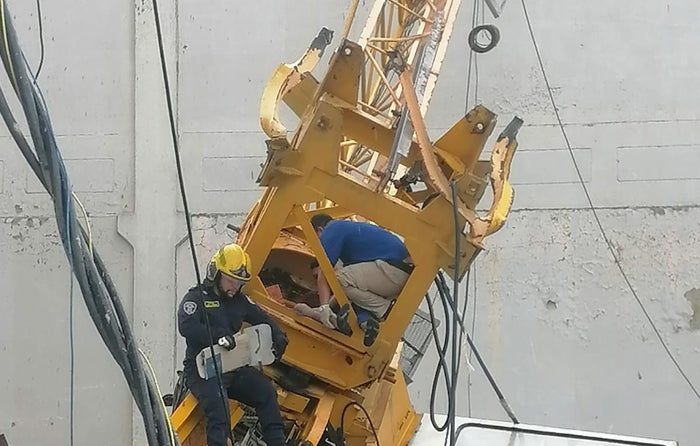 Colapso de grua Cartagena.