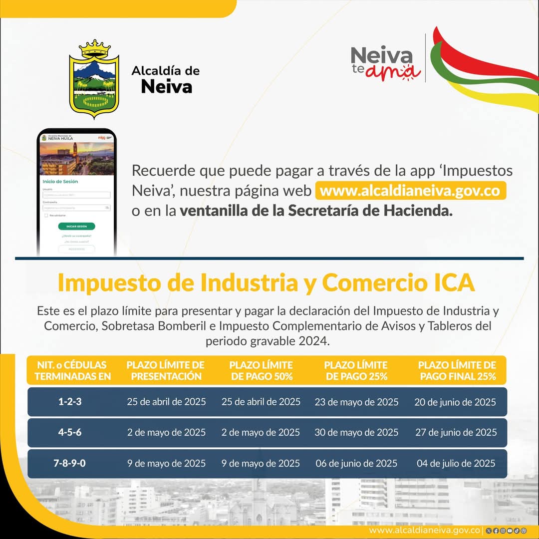 Calendario Tributario Neiva 2025