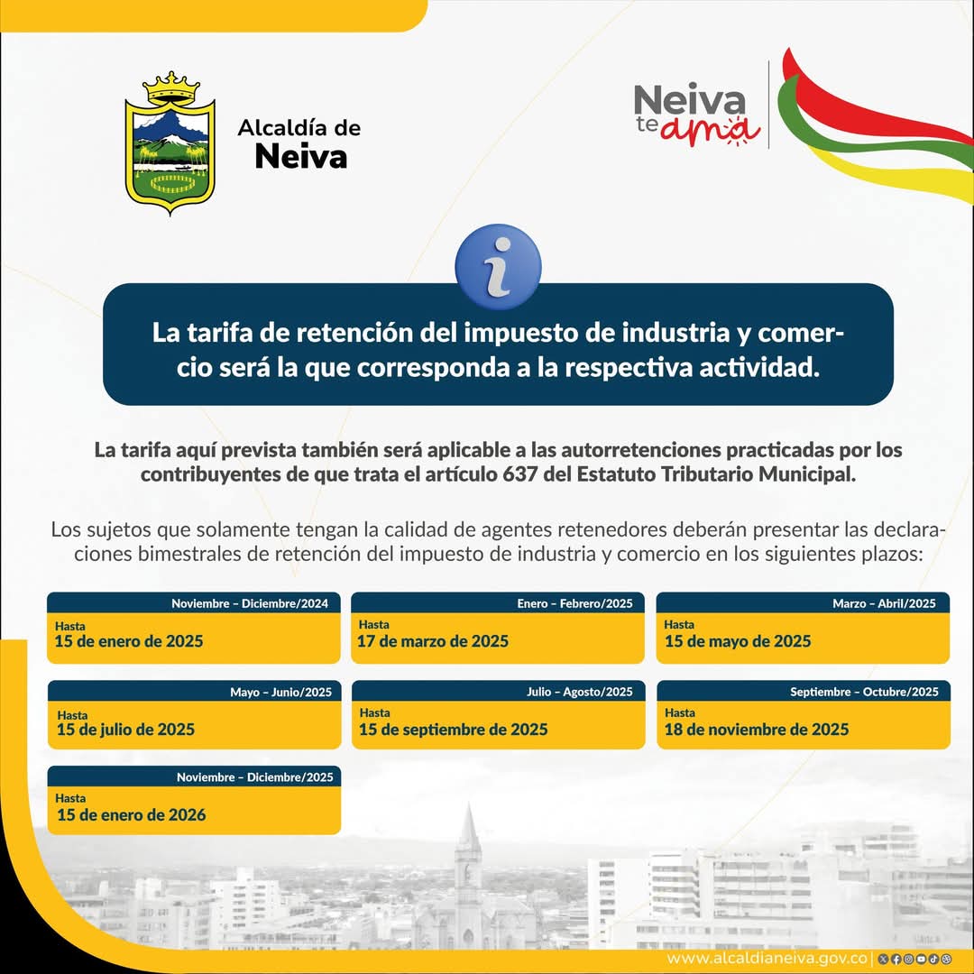 Calendario Tributario Neiva 2025