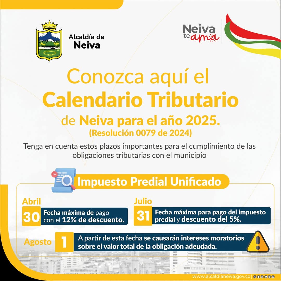 Calendario Tributario Neiva 2025